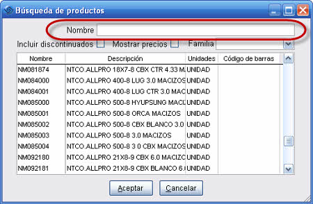 buscarProducto Búsqueda de Producto