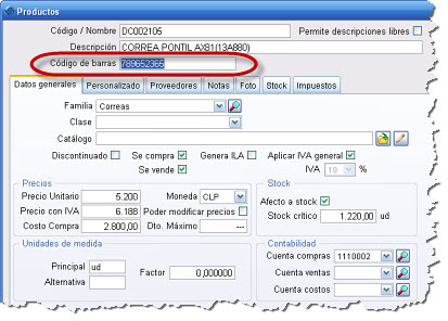 FichaProducto_CodigoBarras Código de Barras en Ficha del Producto