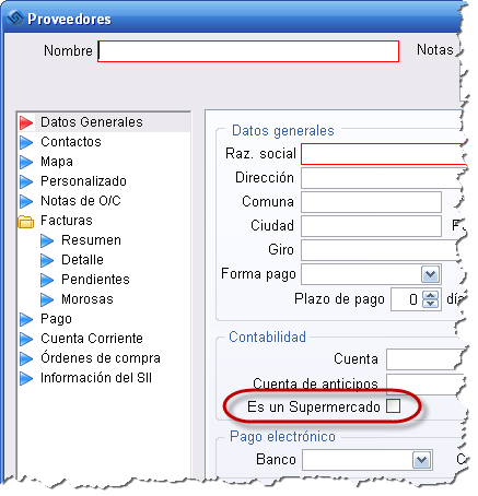 Proveedores Supermercados