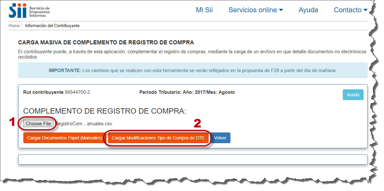 Registro Compras, caracterización