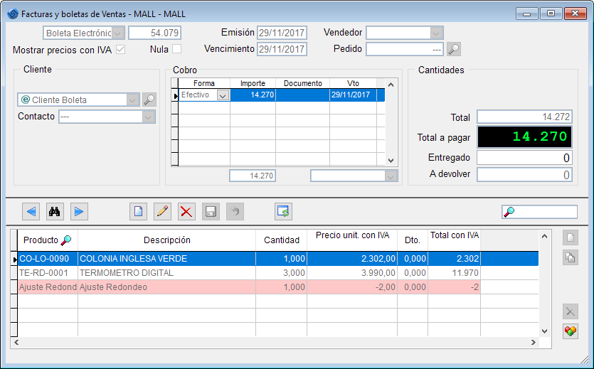 Software Ventas - Ajuste Redondeo Paso 2
